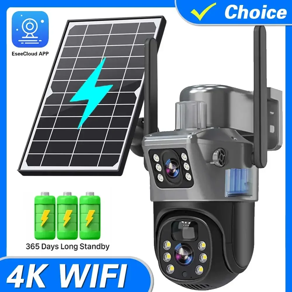 

8MP HD WiFi PTZ Camera Outdoor Wireless Solar IP Camera Built-in Battery Video Surveillance PTZ Camera Long Time Standby Sold