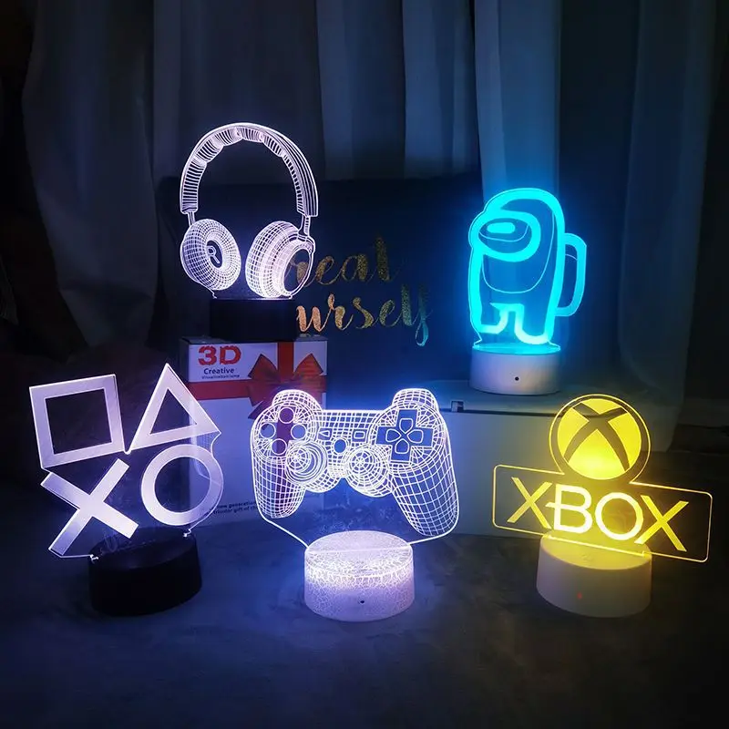 Decoration 3D Visual Game Light PS4 Belief Figure Logo Decorative Light Birthday Gift Delivery