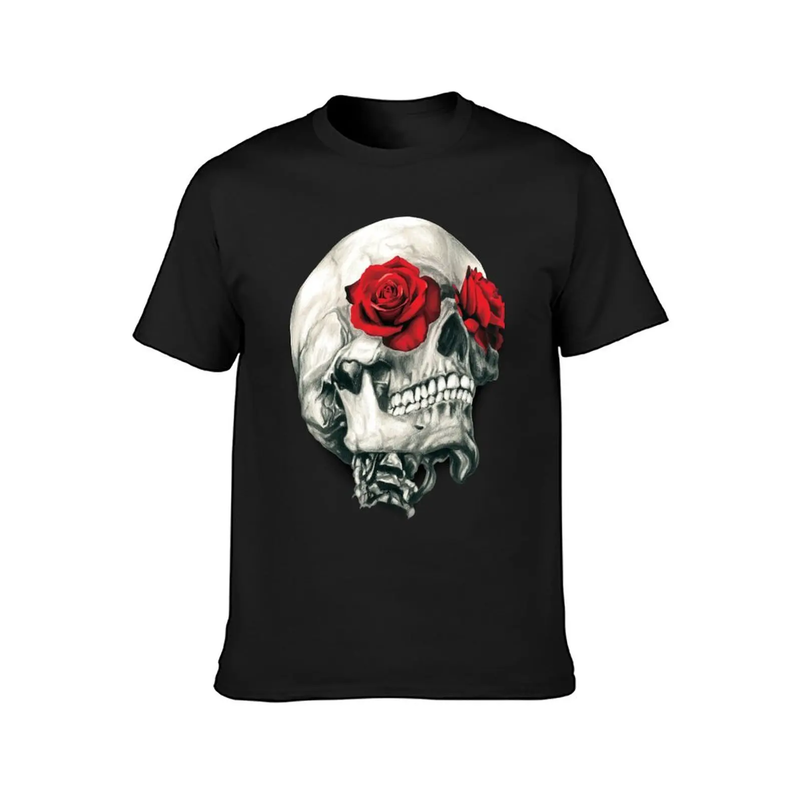 Rose Eye Skull T-Shirt boys animal print blacks Men's cotton t-shirt