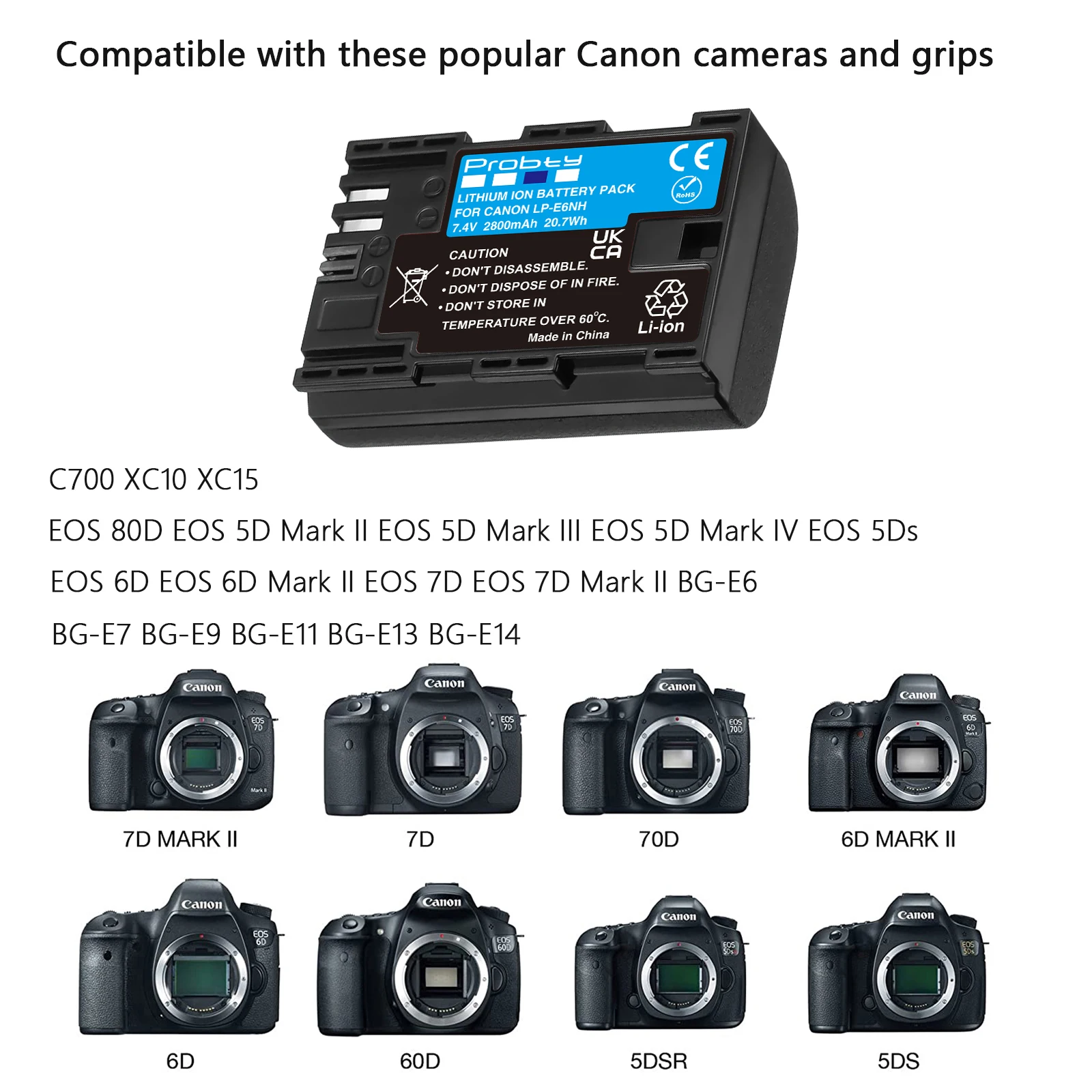 LP-E6NH LP-E6N LP-E6 akumulator z ładowarką do Canon EOS R5 R6 90D 60D 70D 80D 5D II 5D III 5D III 5D IV 5Ds 6D 6D II 7D 7D znak II