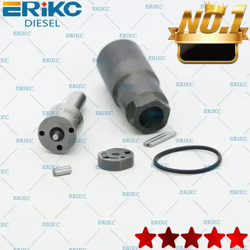 ERIKC 23670-09060 Fuel Injector Nozzle DLLA145P1024 Repair Kits Control Valve Orifice Plate 07# Nozzle Nut Sealing Rings