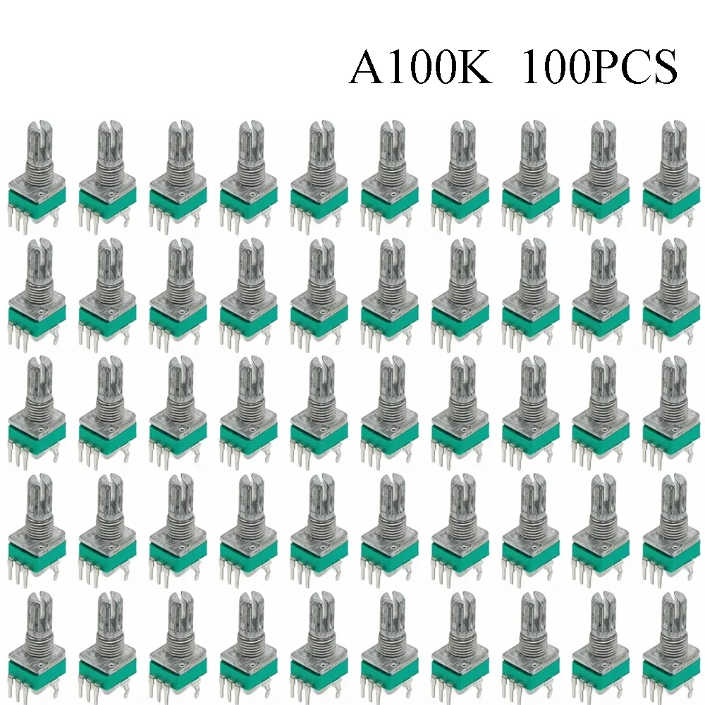 100PCS RK097 Präzision Linear Potentiometer Vertikale Single Link Schaft 15mm D achse B2K B10K B20K B50K B100K B500K B1M