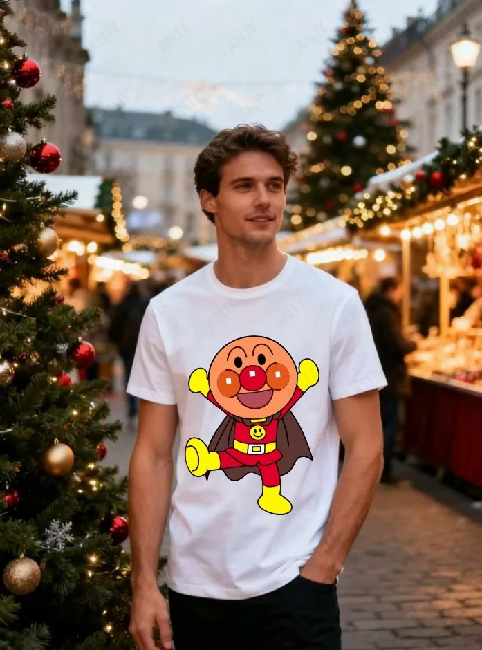Childhood Memories Bread Superman Jumping Printed T-shirt Summer Loose Casual Versatile Cute Short Sleeve Top