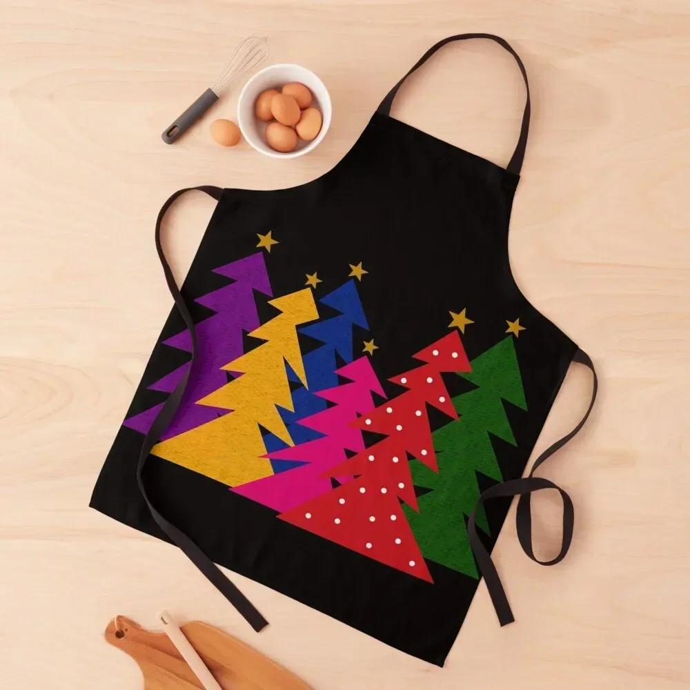 

Colorful Christmas Trees Apron men's barbecue For Man Chef Uniform For Men Apron