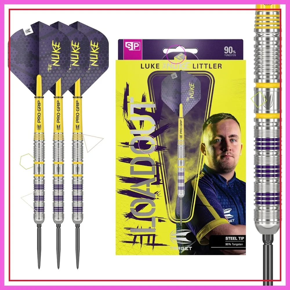 

Steel Tip Darts Set 90% Tungsten, 22G/23G/24G Swiss Point Darts with Tool, Pro Grip Shafts & No.2 Flights