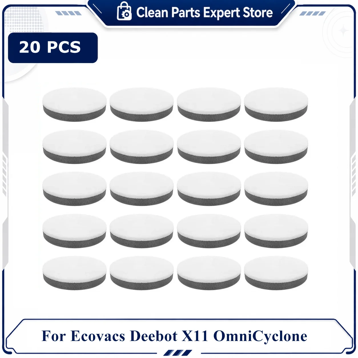 For ECOVACS DEEBOT X11 Omni Cyclone Sponge Filter Cartridge Yeedi S20 Infinity Robot Vacuum Cleaner Replacement Part Accessories