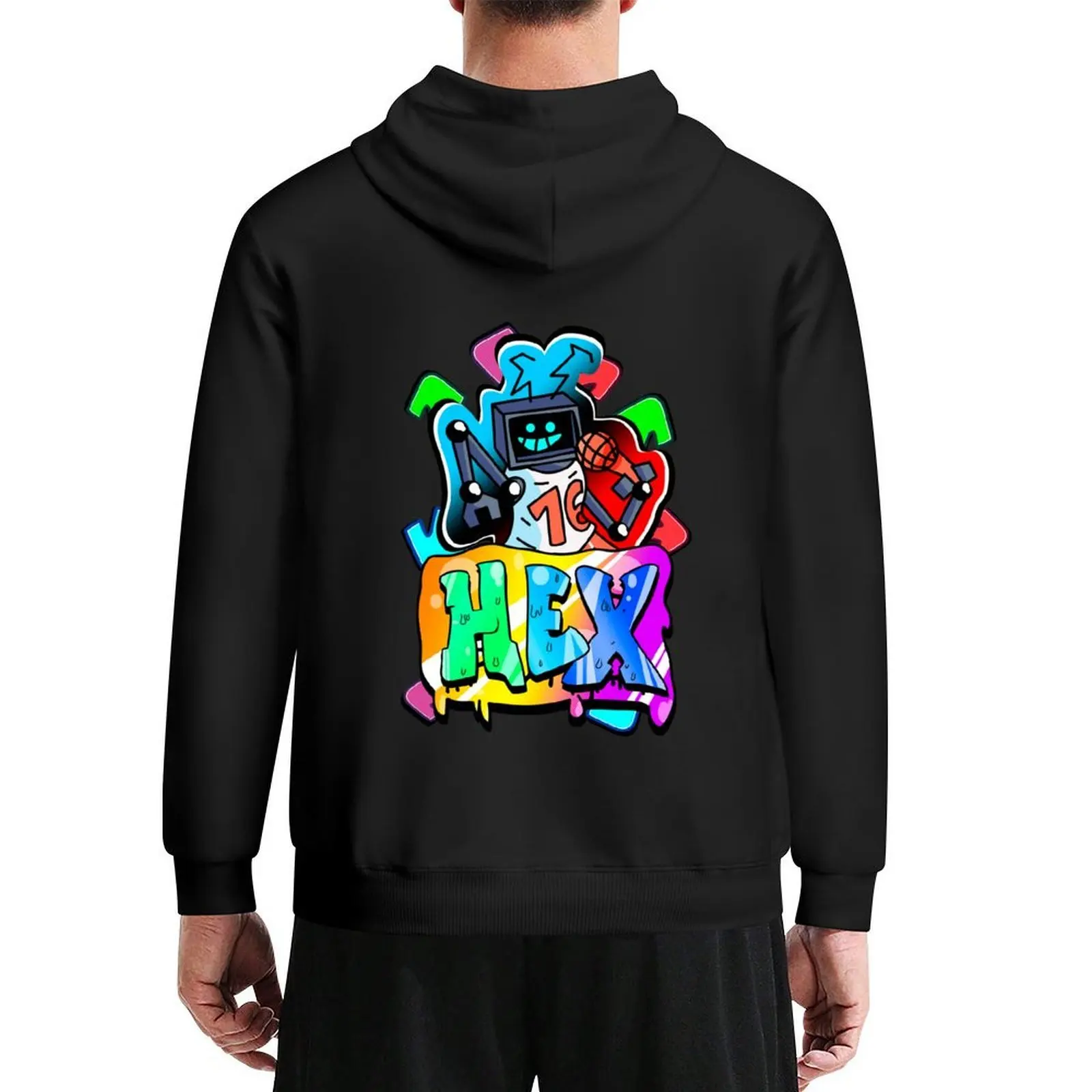 

Hex fnf mod character graffiti Hoodie anime clothing men wear aesthetic clothing blouse men's hoodies