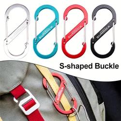 S-shaped Backpack Hook Buckle Carabiner Clips Aluminum Alloy S Shape Outdoor Climbing Camping  Spring Keychain Hook Double Lock