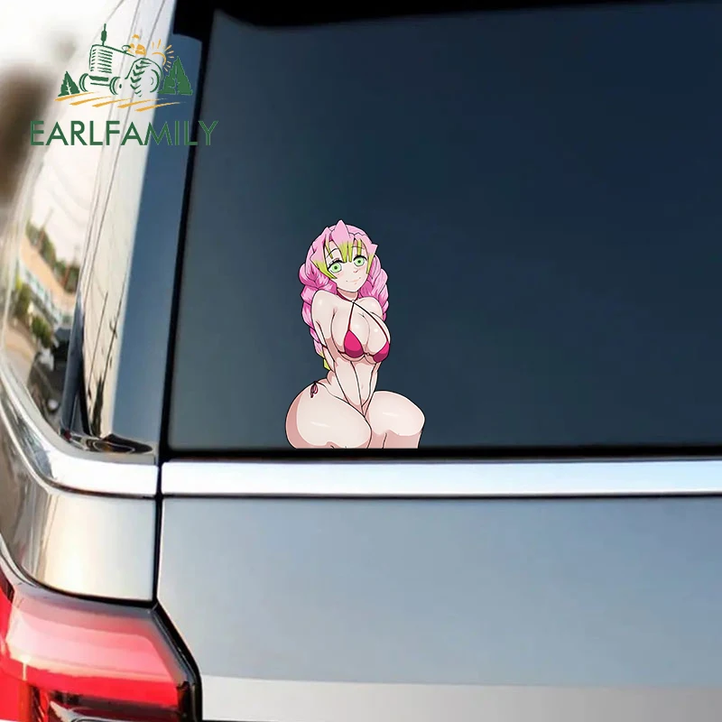 EARLFAMILY 13cm for Mitsuri Butt Back Front Sexy Car Stickers Sunscreen Creative Decals Fashionable Laptop Bumper Decor Kawaii