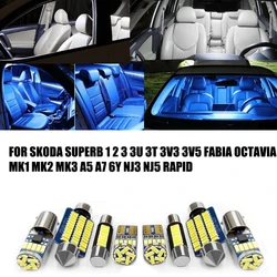 For Skoda Superb 1 2 3 3U 3T 3V3 3V5 Fabia Octavia MK1 MK2 MK3 A5 A7 6Y NJ3 NJ5 Car LED Interior Lights Canbus Rapid Accessories
