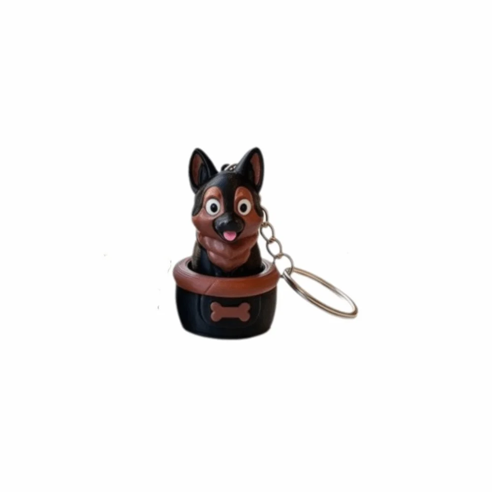 Unique 3D Printed Sausage Dog Clicker Keychain Plastic Clicking Sound Dog Key Pendant Portable Keycap Clicker Gifts
