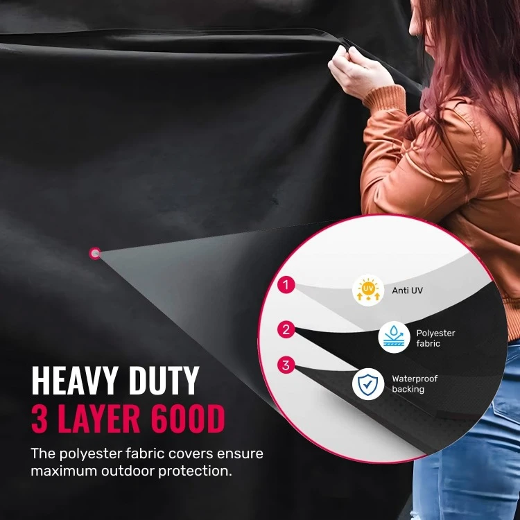 Grillman Premium Grill Cover for Outdoor Grill - Heavy-Duty Waterproof BBQ Grill Cover - Rip-Proof and Wind-Resistant - Large Ba