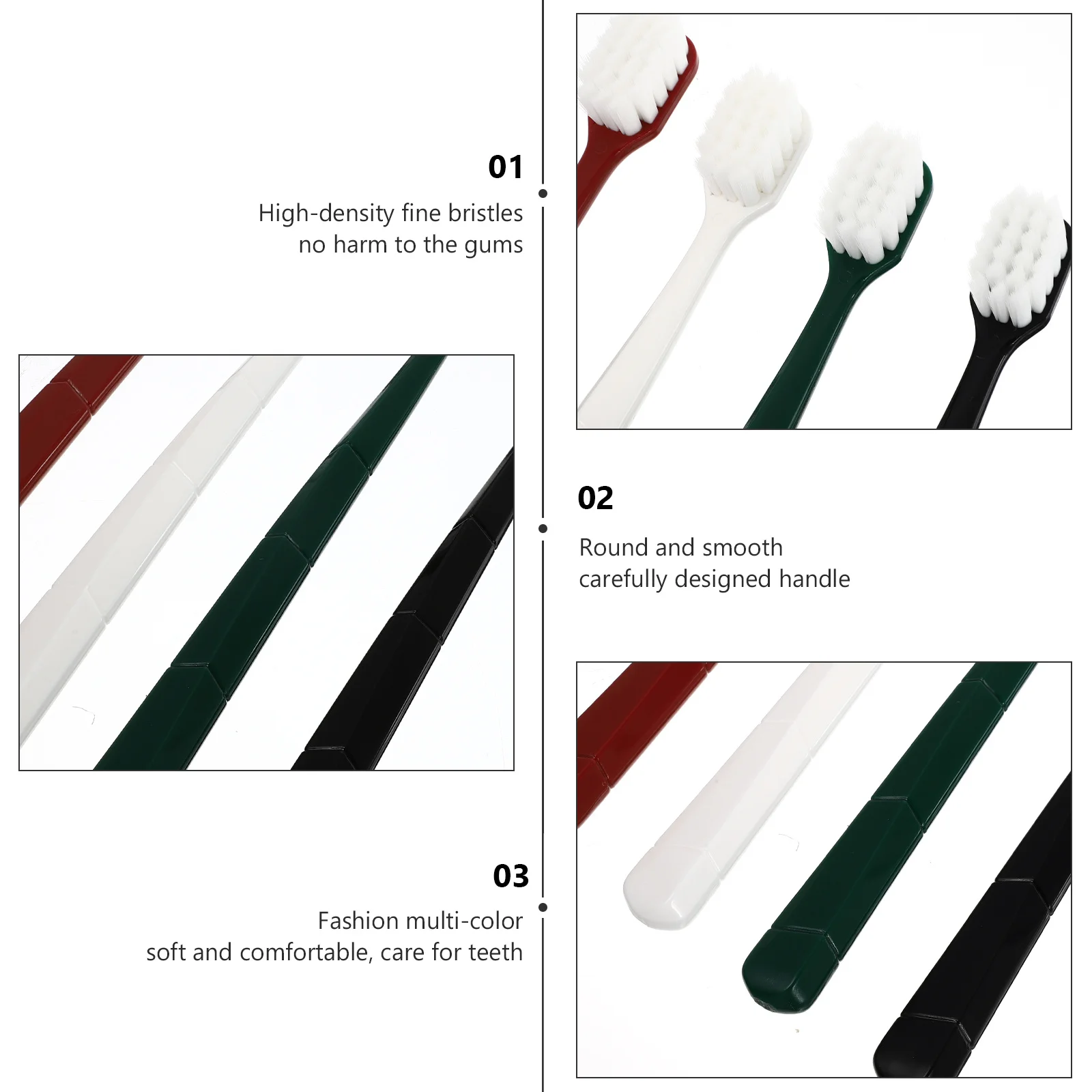 

4 Pcs Toothbrushes Soft for Men Cleaning Handheld Adult Oral Care Adults Women Travel