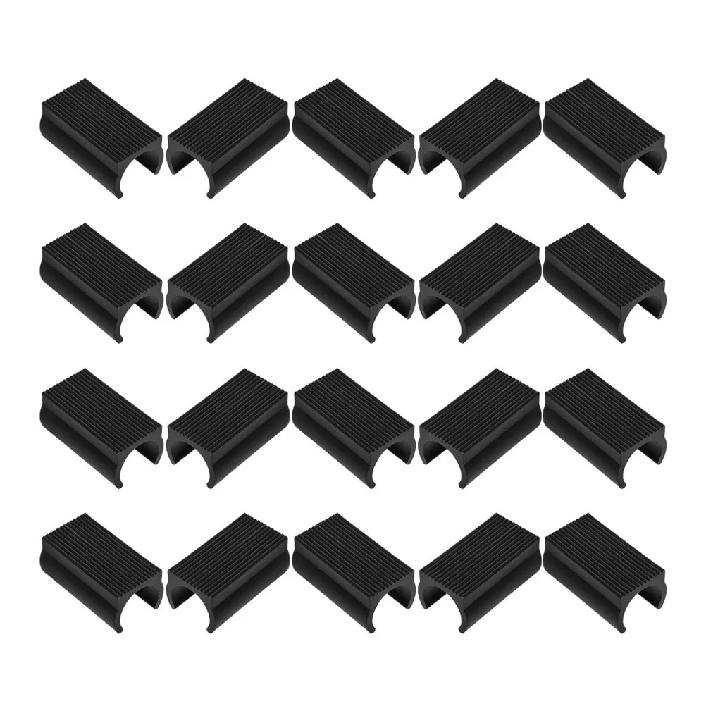 30Pcs Trampoline Anti Slip Leg Caps U Shaped Chair Floor Protectors Furniture Feet Covers Strong Grip Noise Reduction Black