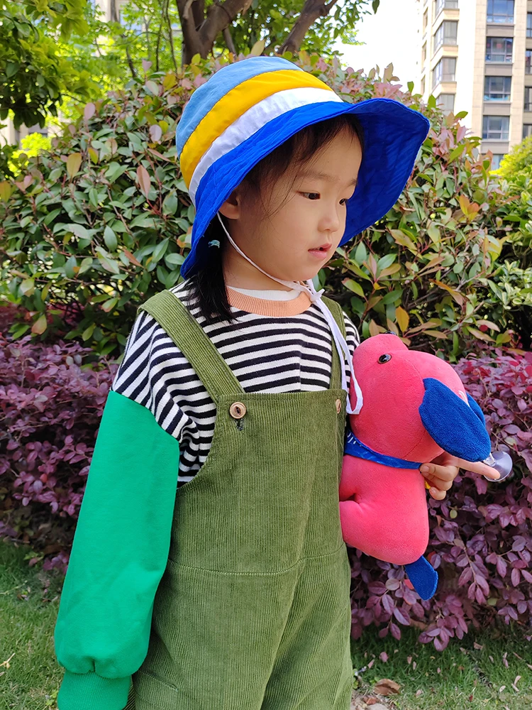 

Children's Sun Protection Hat Spring and Summer Baby Hat UV Protection Sun Shading Fisherman Hat Boys and Girls' Hat Wide Brim