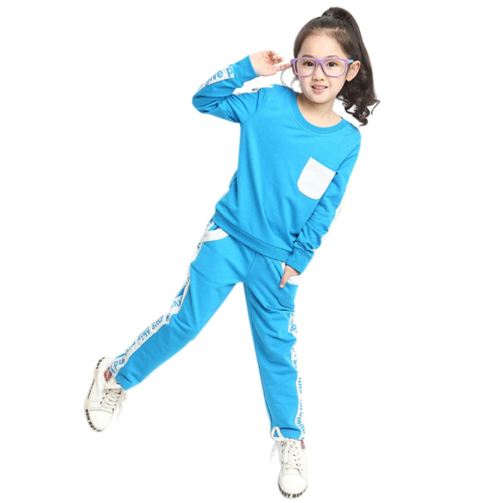 Children's Sportswear,Sweater Tops Pants Set,Long Sleeve Warm Tracksuit, Girls Boys Letter Print Pullover Casual Clothing Set