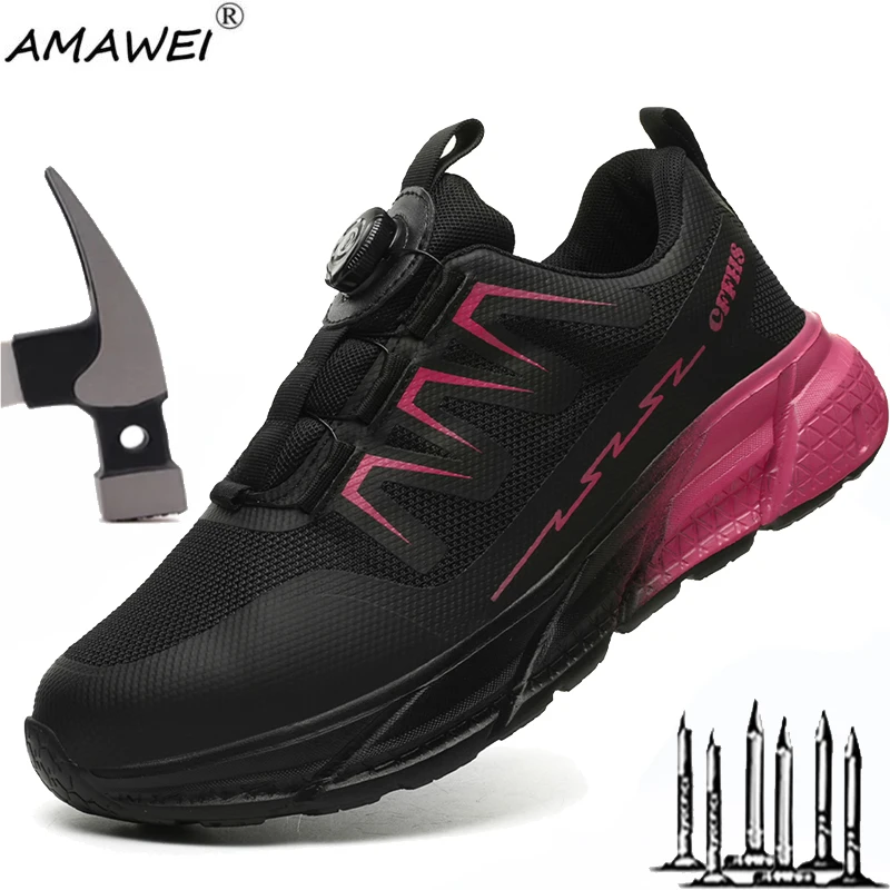 Lightweight Work Shoes Women Foot Protection Safety Shoes Anti-smash Anti-puncture Work Sneakers Non-slip Indestructible Shoes