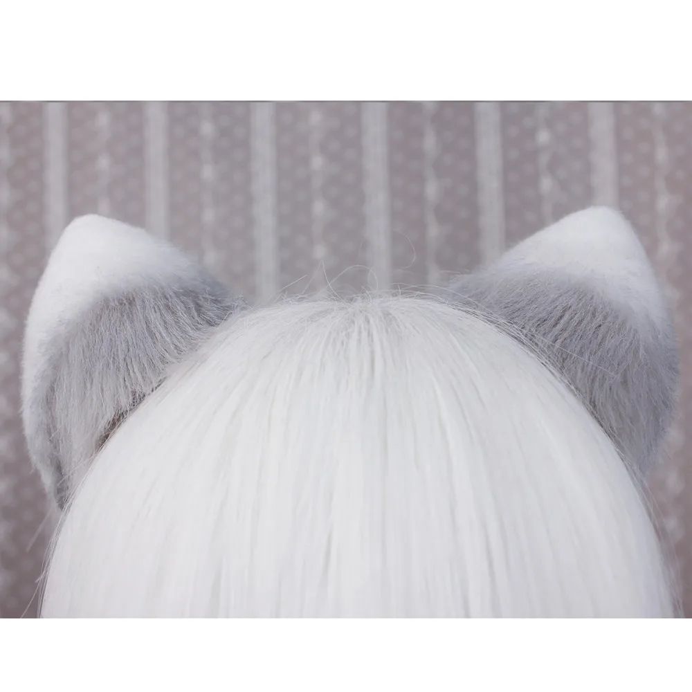 Halloween Original Custom Made Raccoon Ear Beast Cat Dog Ear Hair Accessories Hair Hoops Clips KC Pure Handmade Lolita Fursuit