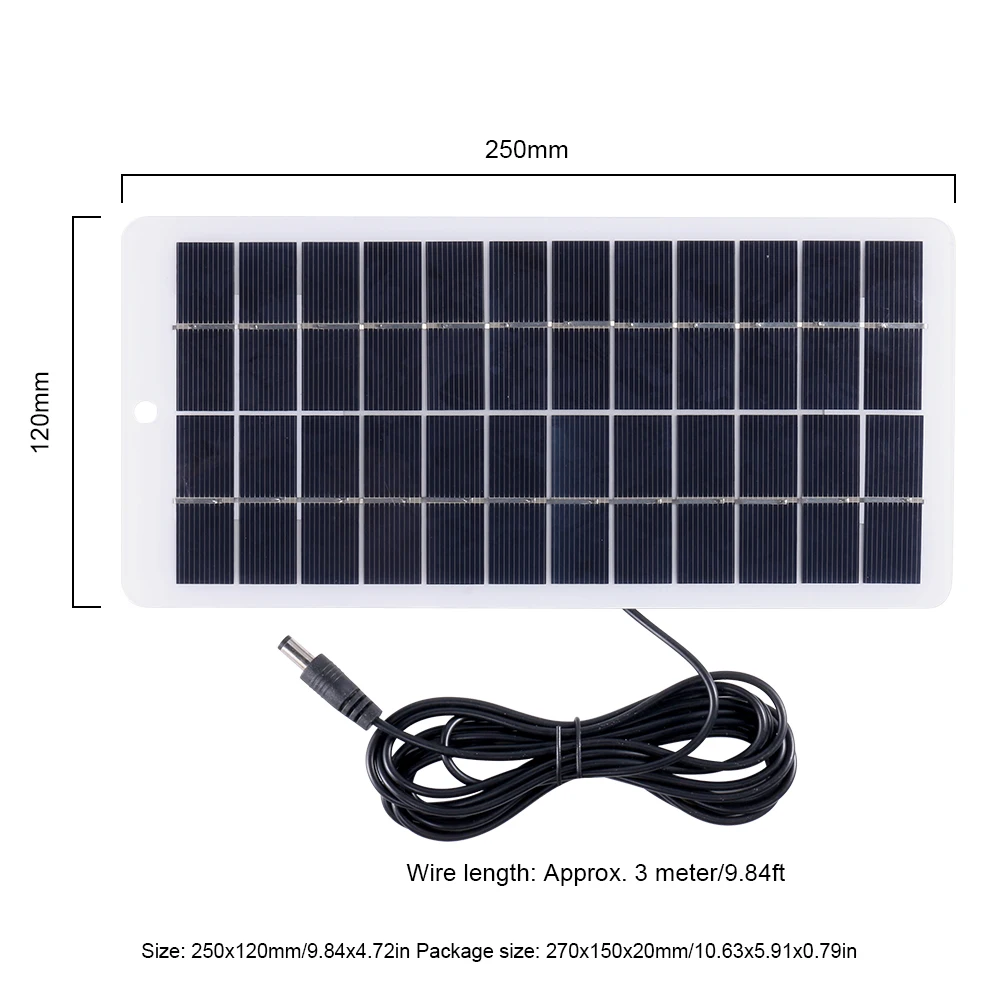 12V Solar Generator EVA Laminated 10W Solar Power Bank with DC Port Carabiner Solar Battery Charger for 3.7V Battery/Garden Lamp view 4