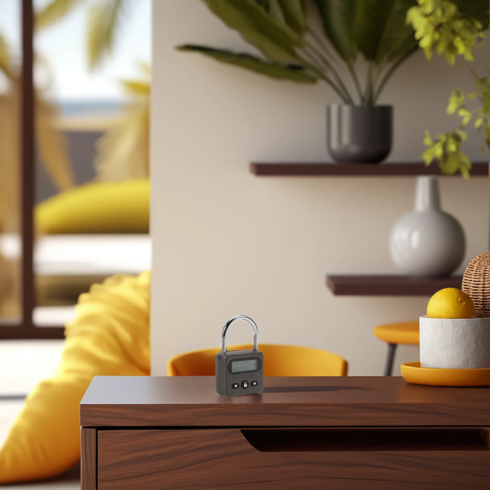 Picture 5: Electronic Timer Lock Box with Zinc Alloy Anti-Tamper Password Card Silver