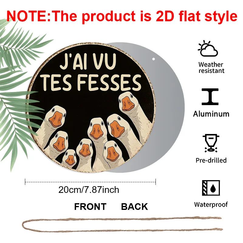 2D Flat, 1pc 8*8in French Humor! 