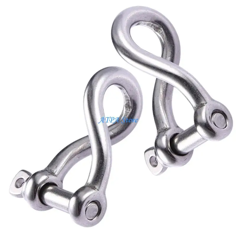 

U13C 5/32" Screw Pin Shackle Twisted Shackle Screw Pin Rustproof Heavy Duty Shackle for Sailing Stainless Twist Shackl