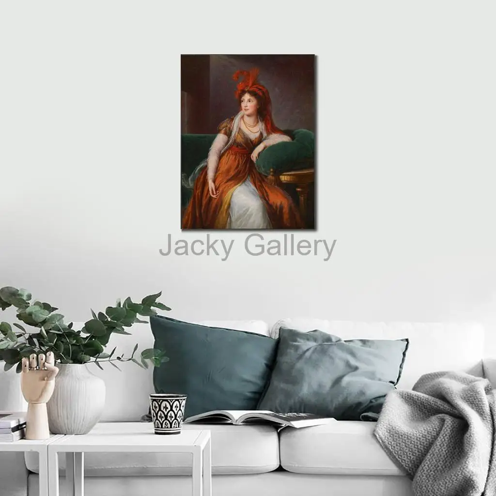 Princess Ana Gruzinsky Galitzine Elisabeth Vigee Lebrun Paintings Hand Painted Elegant Female Portrait Canvas Art for Home Decor