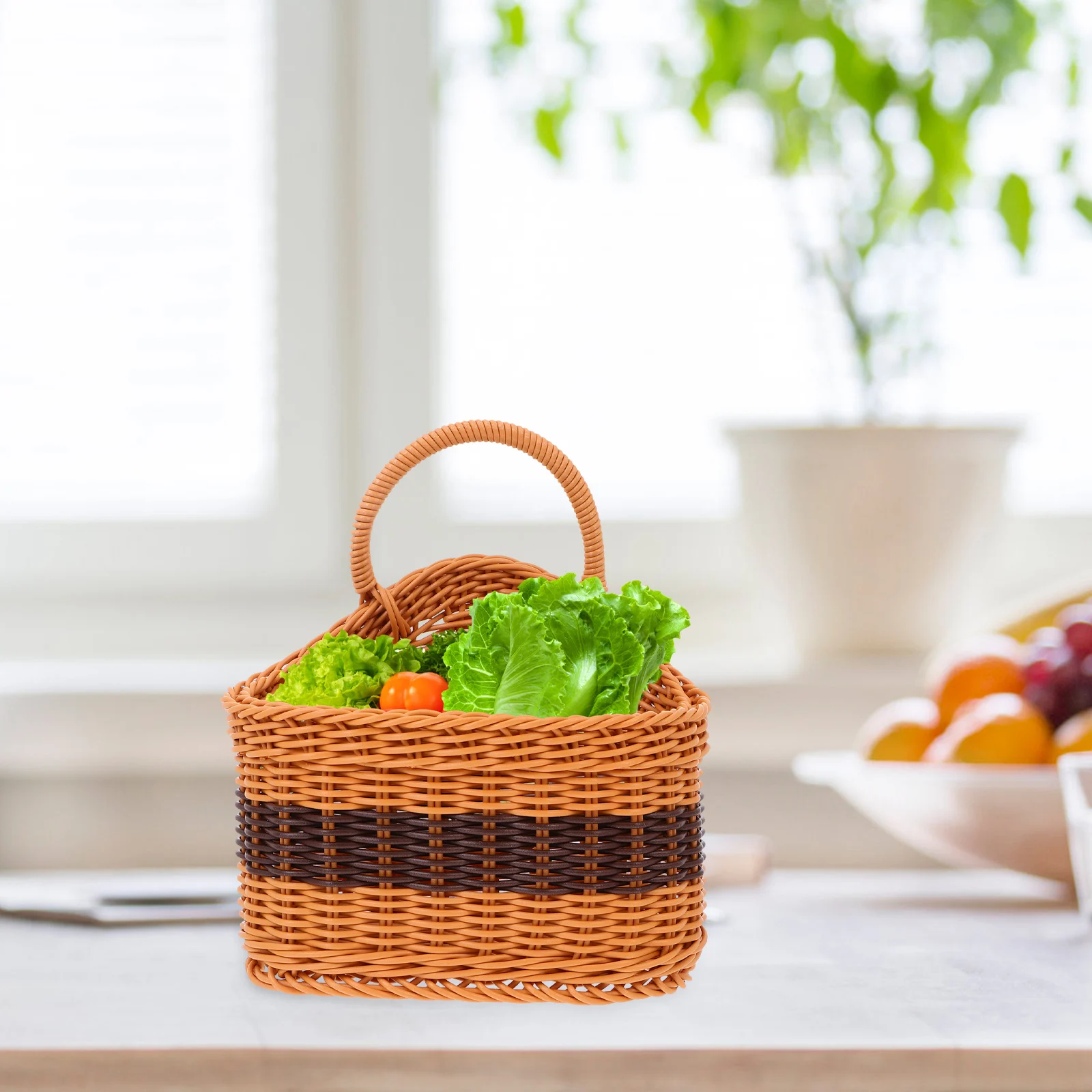 

Woven Wall for Kitchen Plant Hanging Storage Flower Basket Weaving Flower Basket Lid Macrame Style Eco Friendly Non Toxic