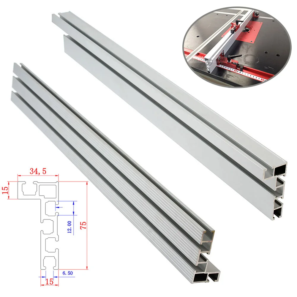 75 Type Aluminum Profile Fence Workbench Miter T-Track Bandsaw Jig T-Slot DIY Woodworking Table Saw Backer Rail Tool