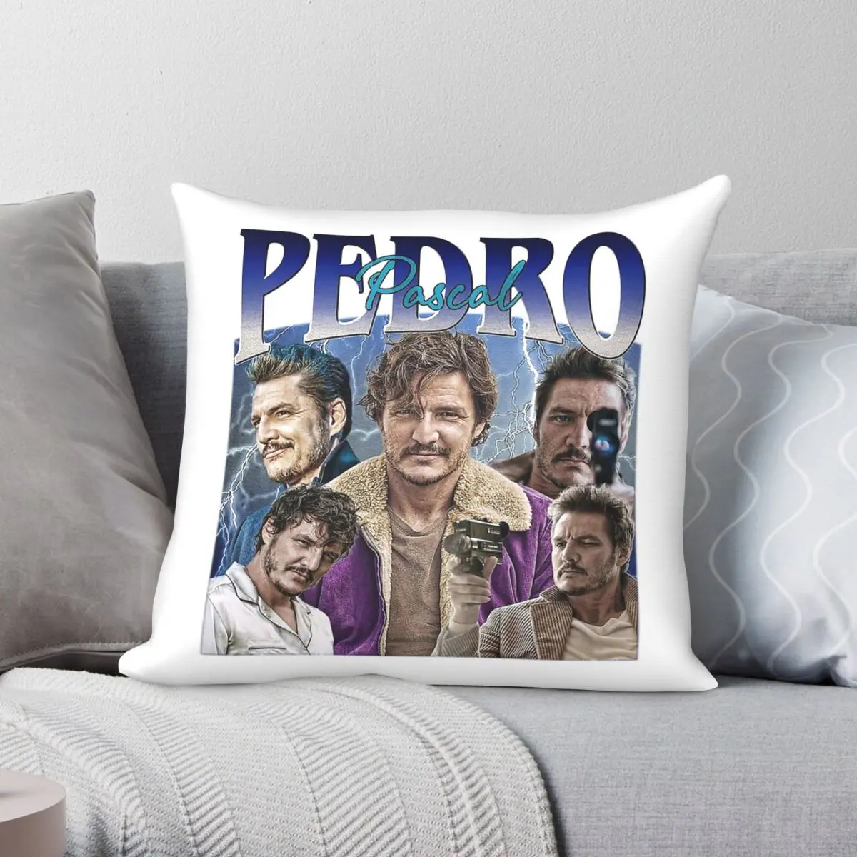 Pedro Pascal Homage Square Pillowcase Polyester Linen Velvet Creative Zip Decorative Pillow Case Car 45x45