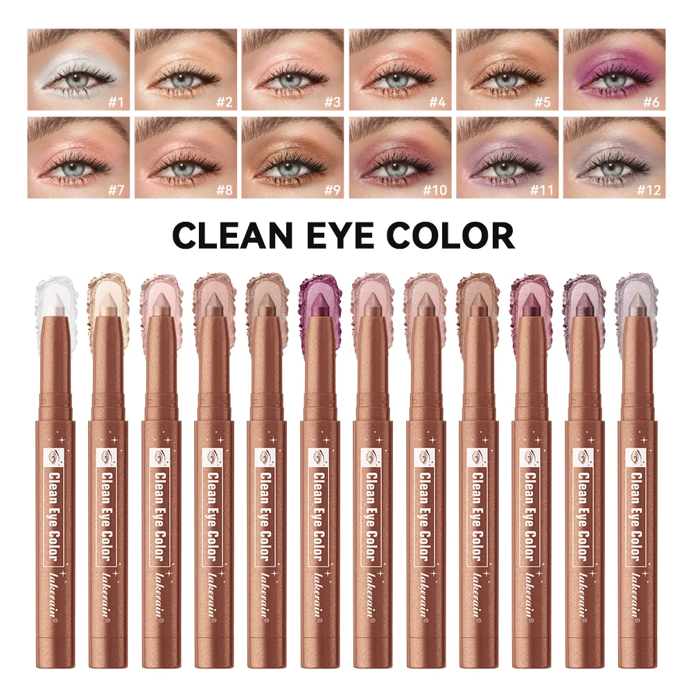 Bronze Eye Shadow Stick Smoke Rose Eyeshadow Pencil Waterproof Long Lasting Shimmer Highlighter & Eye Shadow Eyeliner Stick