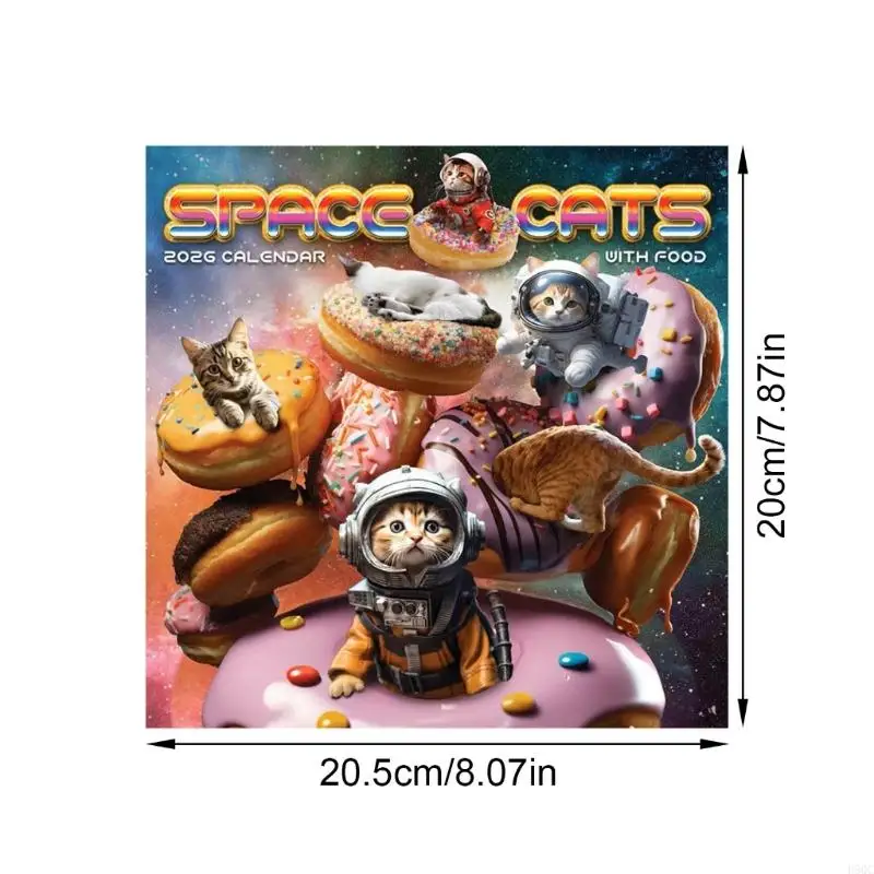 2026 Lịch tường không gian & món tráng miệng cho nhà, văn phòng, lớp học & quà tặng (1 cuốn sách) D5QC