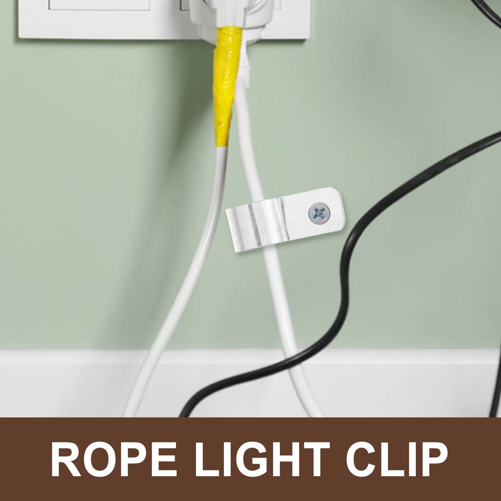 20Pcs R Shape Rope Light Clip Wire Holder Cable Clamp for Wire Management Outdoor Cable Fixing Rope Light Clips