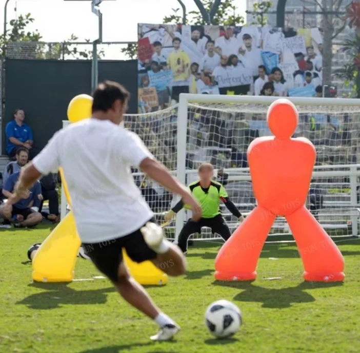 มนุษย์ฟุตบอลพอง Dummy/Air ผู้รักษาประตูฟุตบอล Dummy อาวุโสฟรี KICK Wall Mannequins สําหรับสนามฟุตบอล