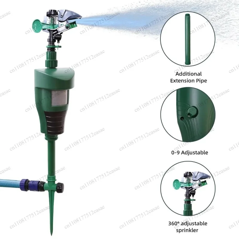 Outdoor Motion Sensor Water Jet Animal Repellent Sprinkler, Garden Pest Deterrent Device