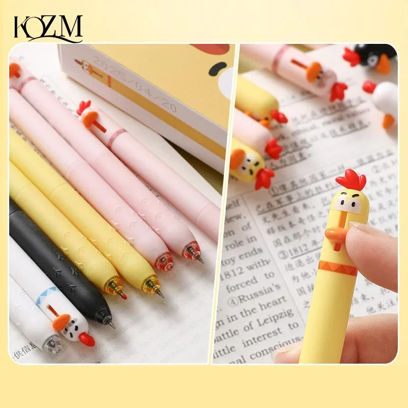 

1/4 шт., забавная милая домашняя цыпленок, креативная ручка для снятия стресса, нейтральная ручка INS, студенческая черная ручка