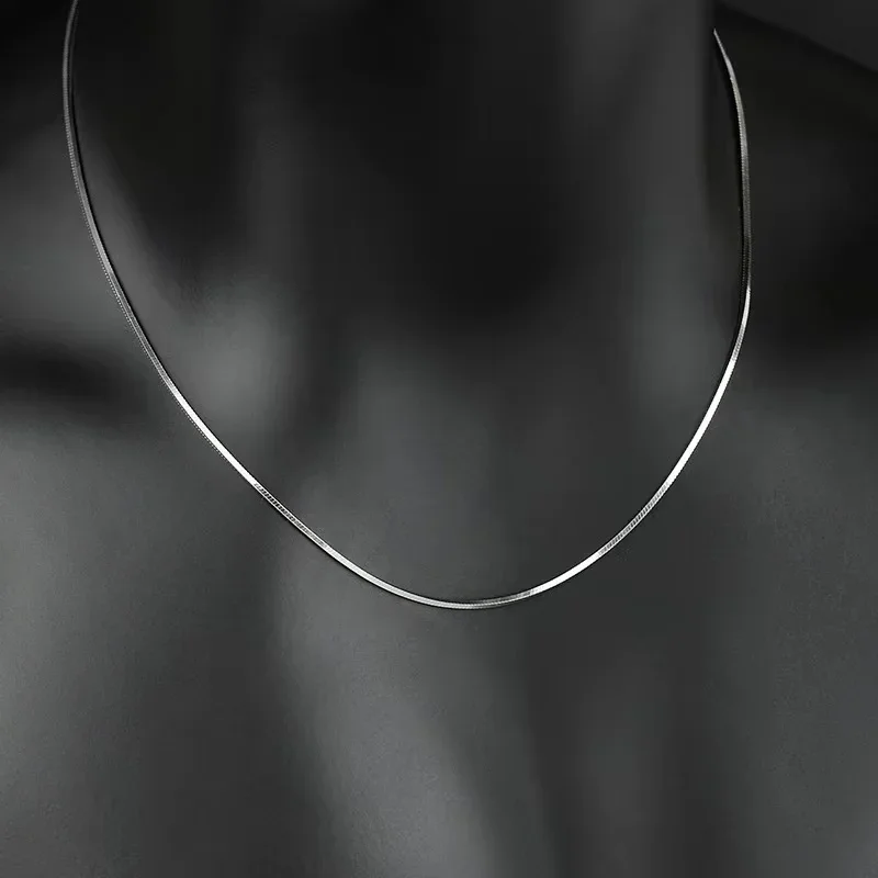 1,2 mm 316 Edelstahl Halskette Silberfarben Quadratische Schlangenkette Hip-Hop Herrenschmuck INS Accessoires Geschenk – Detail 6