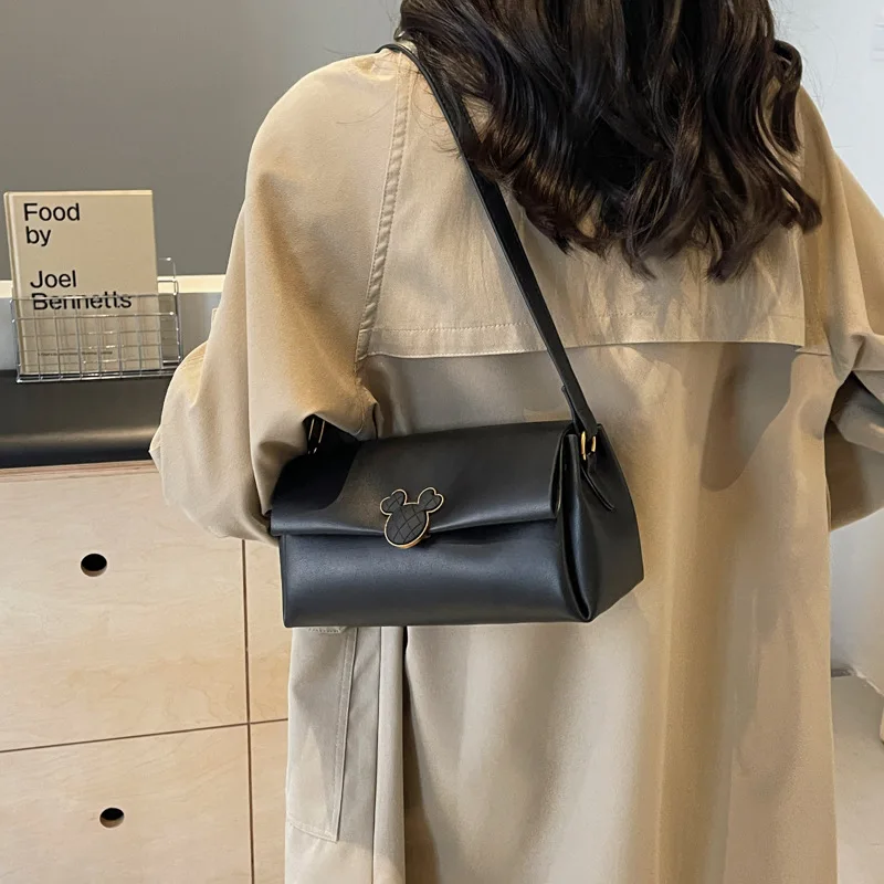 Bolsa tiracolo retrô feminina, bolsa axila de ombro único, versátil e na moda, high-end, pequena, nova moda, 2024