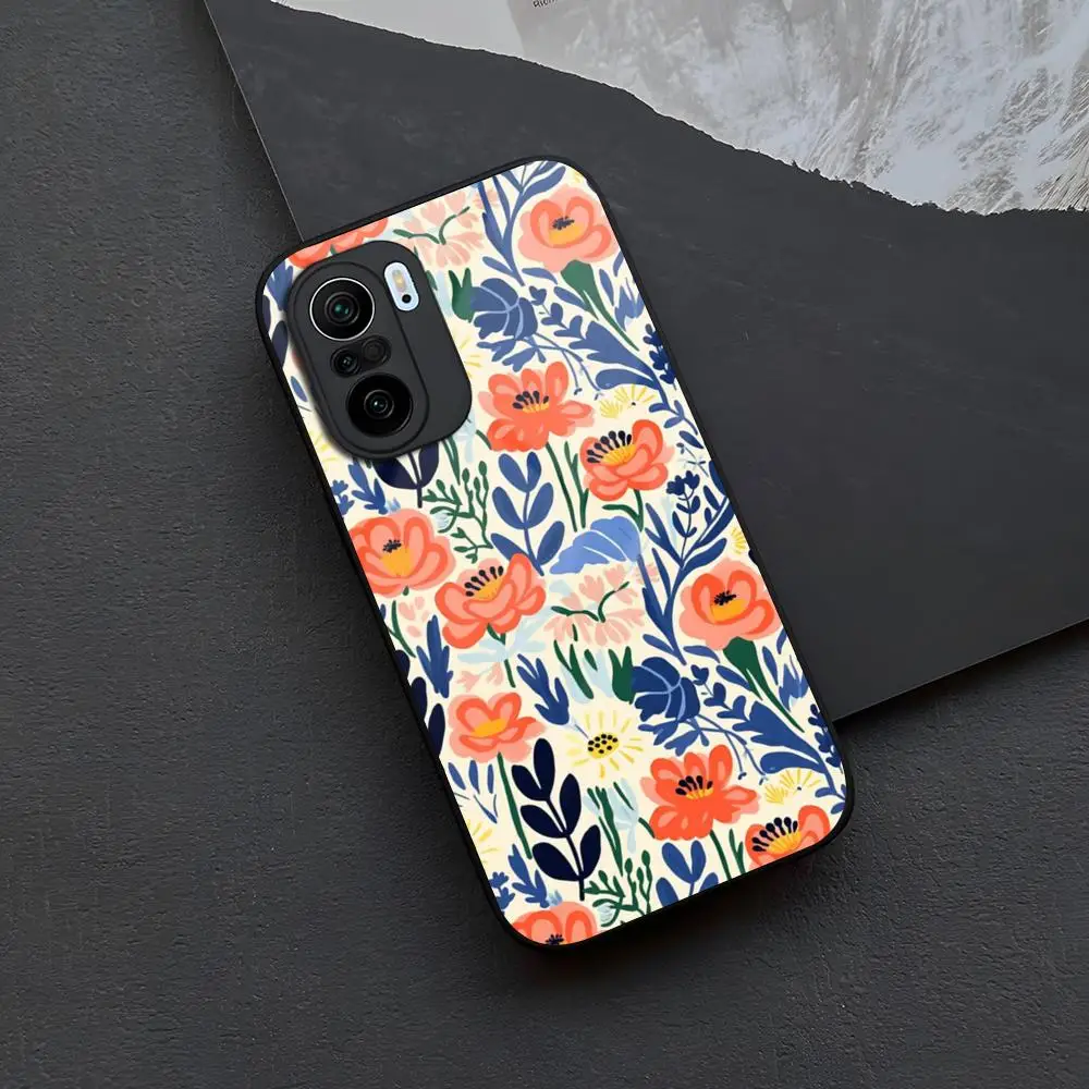 Abstract Flower Market Tempered Glass for Xiaomi 14 12 Lite Pro 13 11t lite POCO M6 M5 X6 X5 X3 NFC F5 F6 Pro Cover