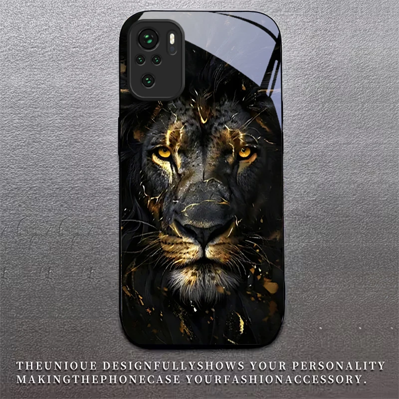 Lion With Golden Black Glass P - Xiaomi Redmi Note 14 recension och pris