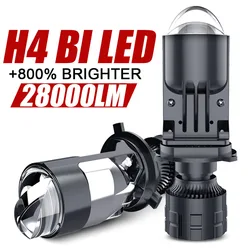 H4 Bi LED Projector Lens 28000LM 160W Car Headlight Bulbs H4 9003 Hi/Lo Beam Projector Lens Canbus Auto Headlight LHD 12V 24V