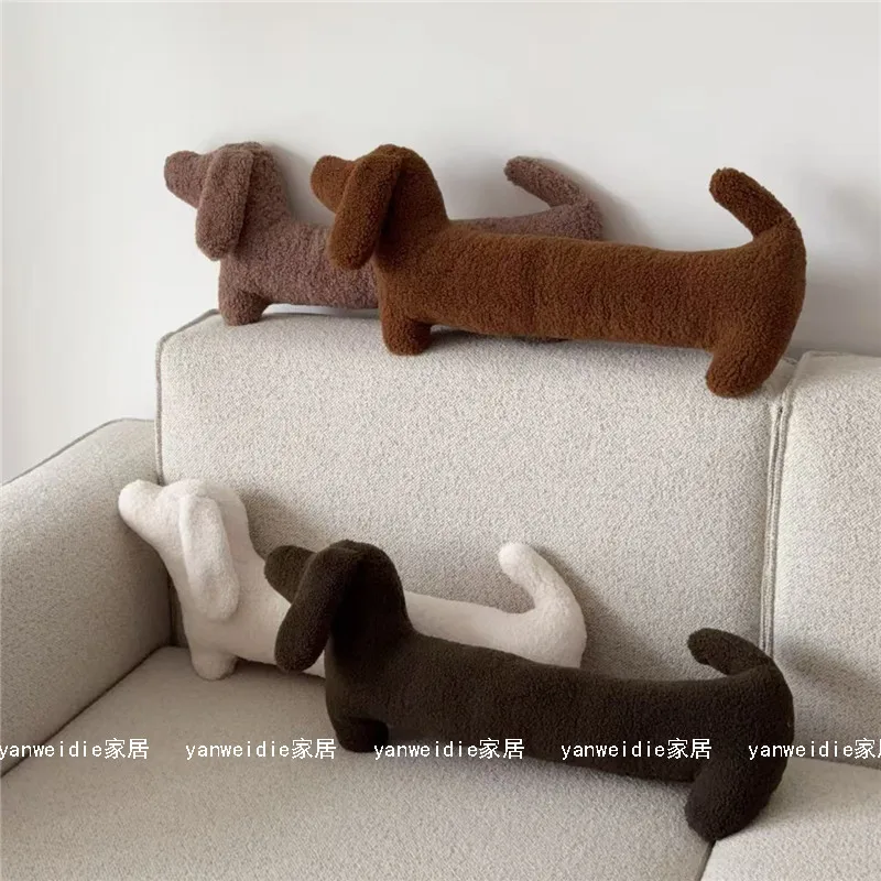 MOMO Cute Cartoon Dachshund Pillow Men's And Women's Nap Leg Pillow Living Room Sofa Head Shape Plush Cushion