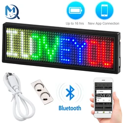 Bluetooth LED Digital Badge USB Charging DIY Programmable Name Badge Multiple Languages Durable Scrolling LED Tag Sign Module