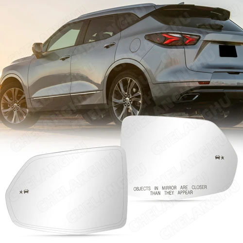 Lente apta para Chevy Blazer 2019 2020 2021 2022 2023 2024, versión estadounidense, espejo lateral de puerta de coche, cristal con función de punto ciego