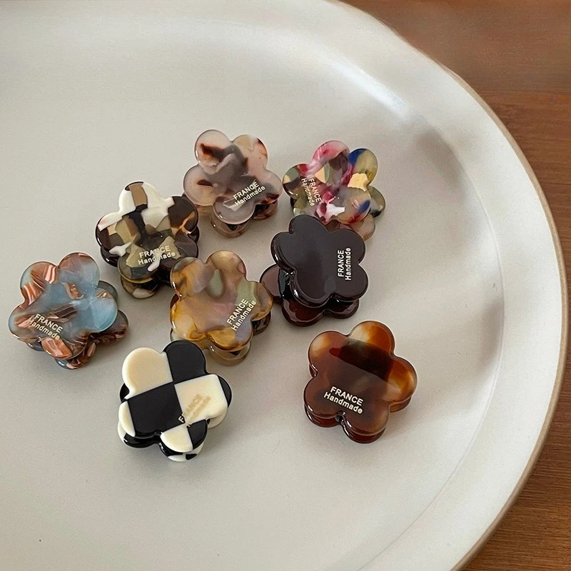 

Заколка для волос French Ink Brown с цветочным принтом, винтажная заколка для волос с челкой, верхняя заколка для волос, аксессуар для волос для женщин Заколки Для Волос