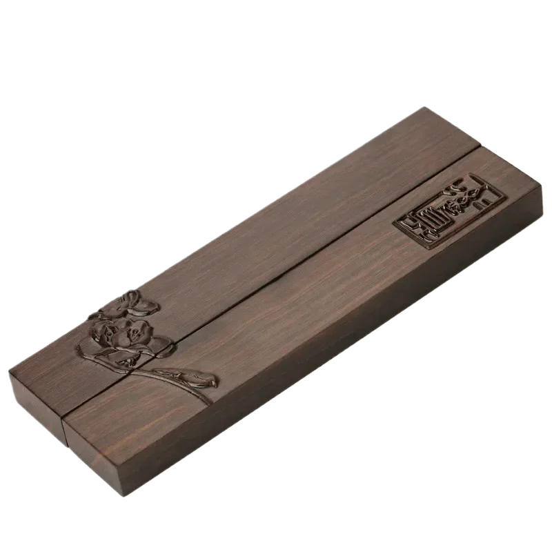 2pcs Paperweight Ebony Chinese Calligraphy Special Paperweights Classical Relief Carving Crafts PaperWeight Stationery Supply