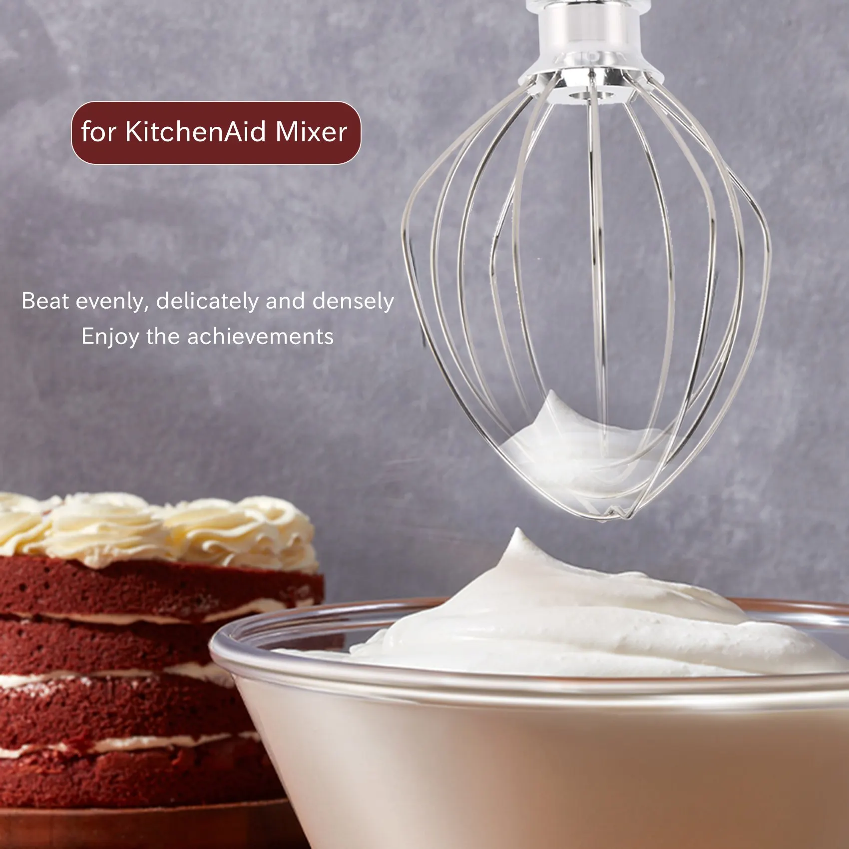 3PCS Whisk Replacement Attachment for Tilt- Stand Mixer, K45WW Wire Whip Beater for Egg Heavy Cream