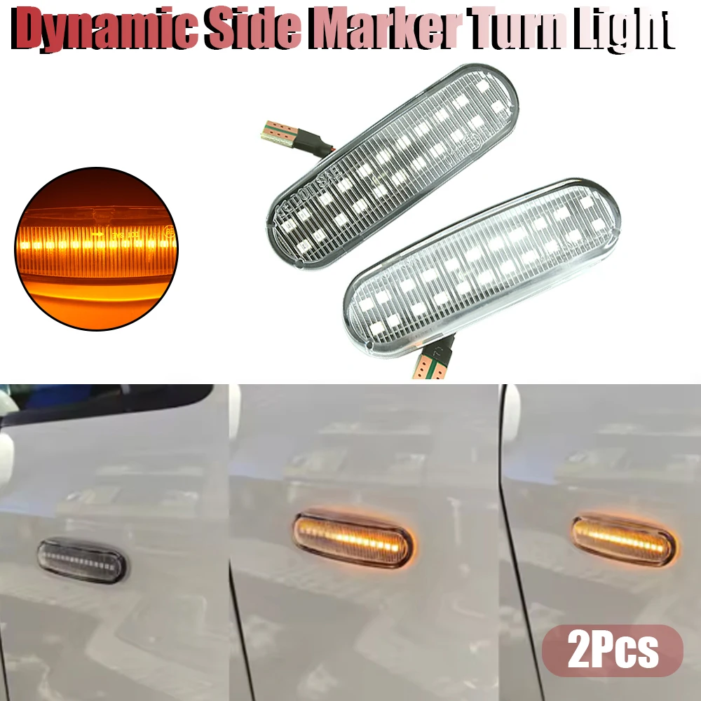 2Pcs FOR Fiat ABARTH Punto (199) FOR Fiat Stilo Multi Wagon (192) Diesel Dynamic LED Side Marker Light Repeater Lamp