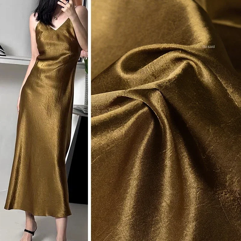 

Ткань с имитацией уксусной кислоты, плиссированная летняя тонкая шелковая гладкая удобная классическая рубашка, ткань для шитья своими руками, полиэфирный материал