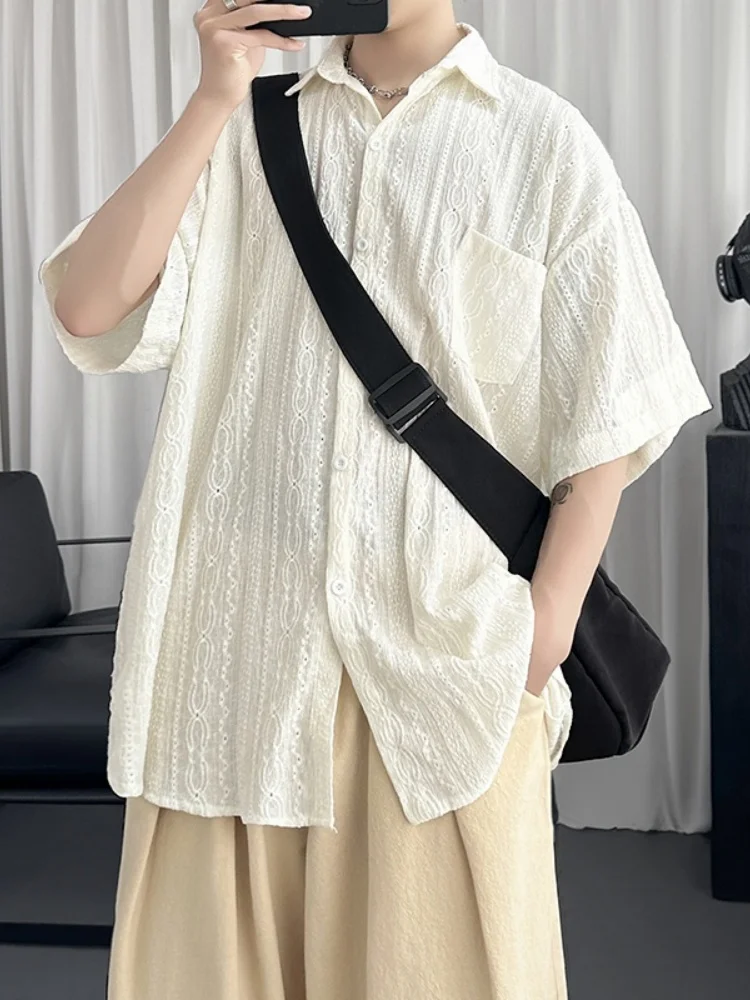 

Ретро-японская мужская повседневная футболка с коротким рукавом, драпированная, свободного кроя, летняя, новая, спортивная, тонкая, дышащая, молодежная, модная